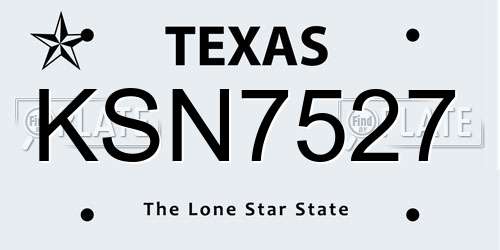 KSN7527 Texas License Plate