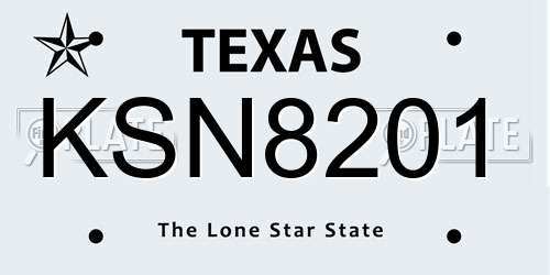 KSN8201 Texas License Plate