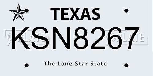 KSN8267 Texas License Plate