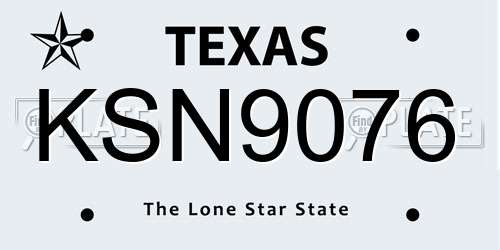 KSN9076 Texas License Plate