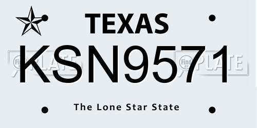 KSN9571 Texas License Plate