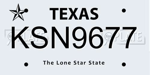 KSN9677 Texas License Plate