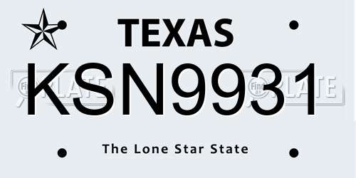 KSN9931 Texas License Plate