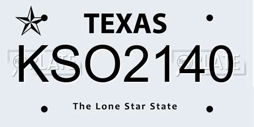 KSO2140 Texas License Plate