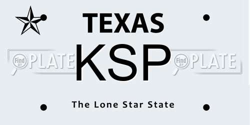 KSP Texas License Plate
