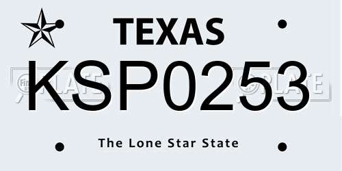 KSP0253 Texas License Plate