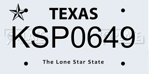 KSP0649 Texas License Plate