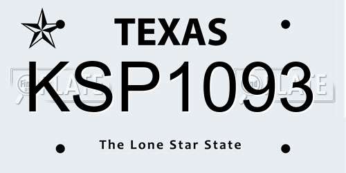 KSP1093 Texas License Plate