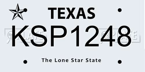KSP1248 Texas License Plate