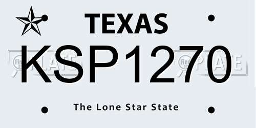 KSP1270 Texas License Plate