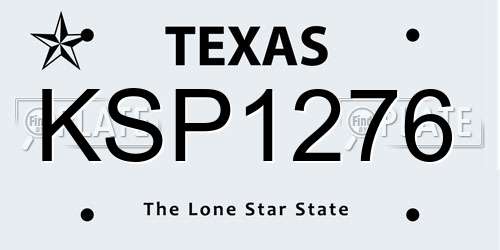 KSP1276 Texas License Plate