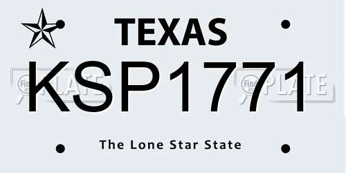 KSP1771 Texas License Plate