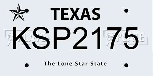 KSP2175 Texas License Plate