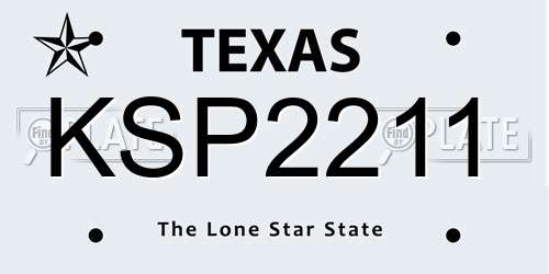 KSP2211 Texas License Plate