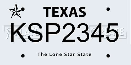 KSP2345 Texas License Plate