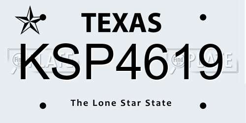 KSP4619 Texas License Plate