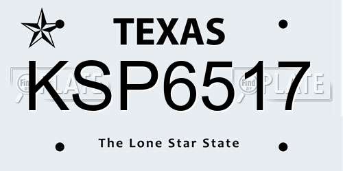 KSP6517 Texas License Plate