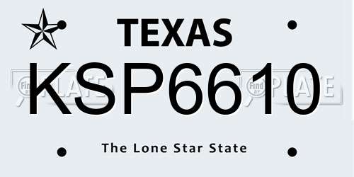 KSP6610 Texas License Plate