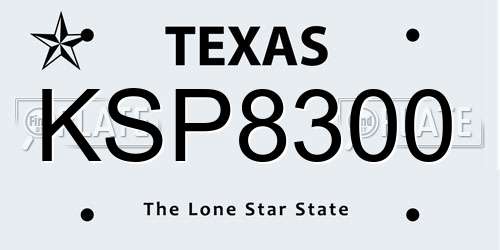 KSP8300 Texas License Plate