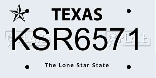 KSR6571 Texas License Plate