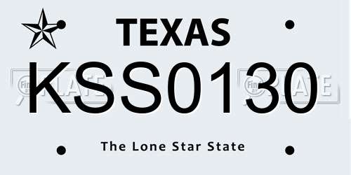 KSS0130 Texas License Plate