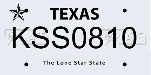 KSS0810 Texas License Plate