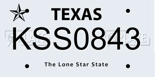 KSS0843 Texas License Plate