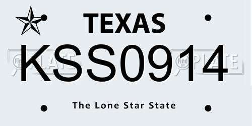 KSS0914 Texas License Plate