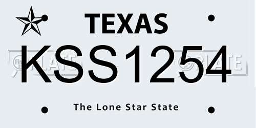 KSS1254 Texas License Plate