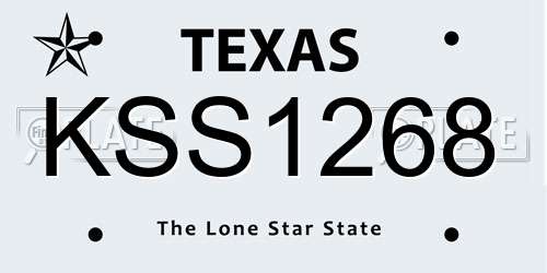 KSS1268 Texas License Plate