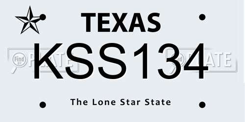 KSS134 Texas License Plate