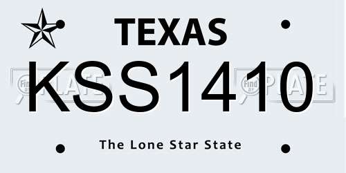 KSS1410 Texas License Plate