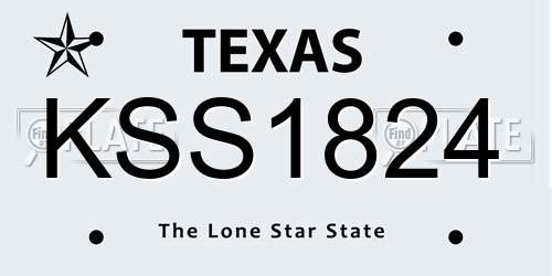KSS1824 Texas License Plate