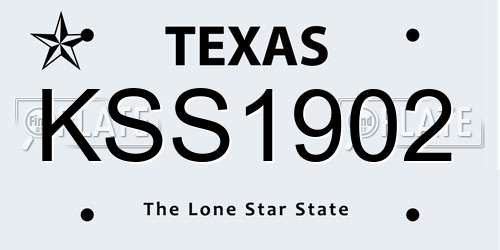 KSS1902 Texas License Plate