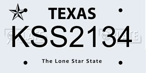 KSS2134 Texas License Plate
