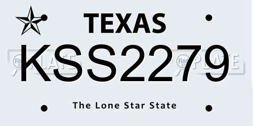 KSS2279 Texas License Plate
