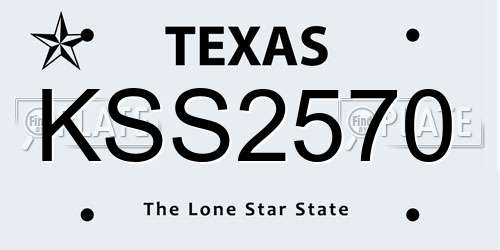 KSS2570 Texas License Plate
