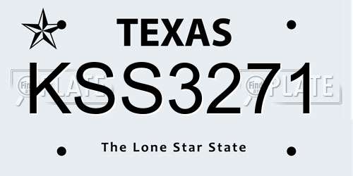 KSS3271 Texas License Plate