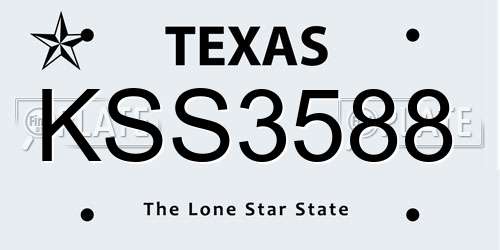 KSS3588 Texas License Plate