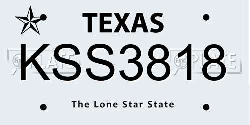 KSS3818 Texas License Plate