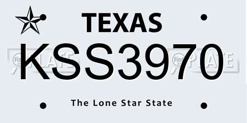 KSS3970 Texas License Plate