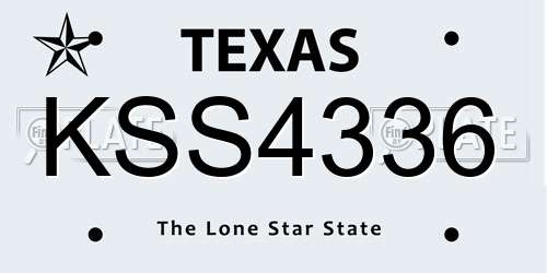 KSS4336 Texas License Plate