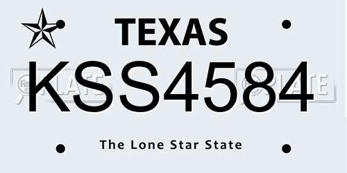 KSS4584 Texas License Plate