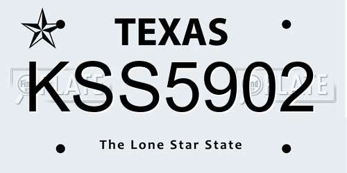 KSS5902 Texas License Plate
