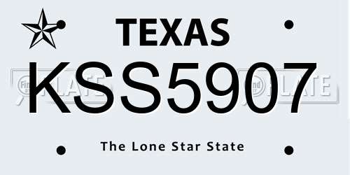 KSS5907 Texas License Plate