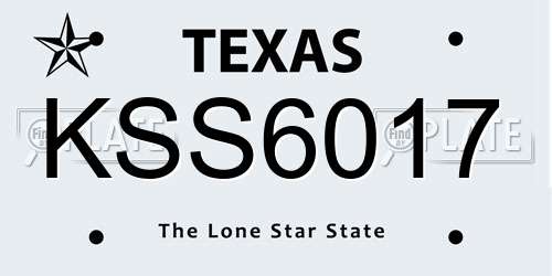 KSS6017 Texas License Plate