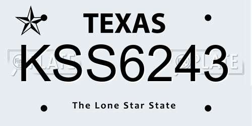 KSS6243 Texas License Plate