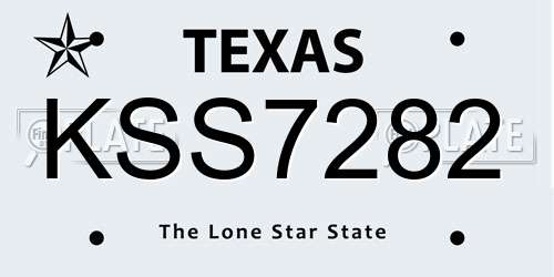 KSS7282 Texas License Plate