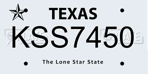 KSS7450 Texas License Plate