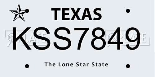 KSS7849 Texas License Plate